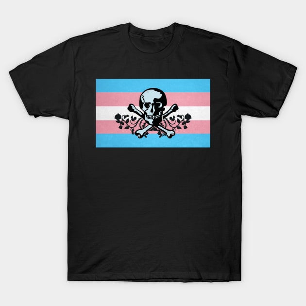 Trans Pride Pirate Flag T-Shirt by BeSmartFightDirty